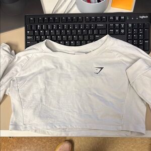 White Cropped Sweatshirt